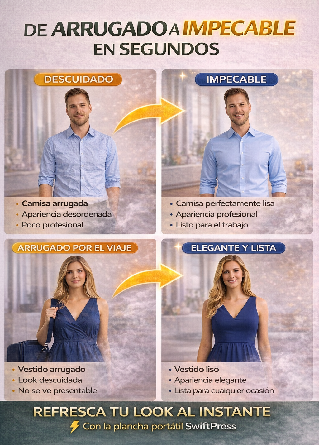 SwiftPress™ Tecnología de Planchado Rápido